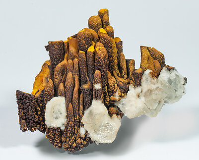 Calcite with limonite. 