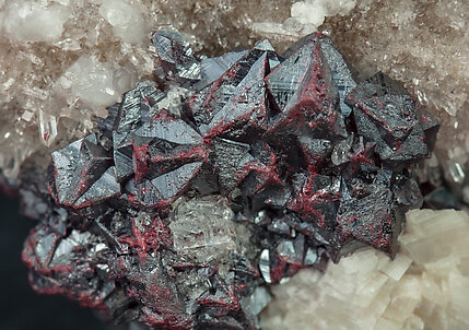 Cinnabar with Quartz and Dolomite. 