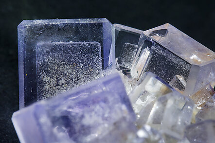 Fluorite with Calcite and Quartz. 