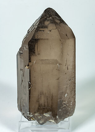 Quartz (doubly terminated variety smoky quartz) with Quartz. Rear