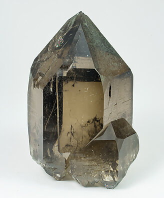 Quartz (doubly terminated variety smoky quartz) with Quartz. Side