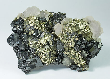 Pyrite with Sphalerite and Calcite