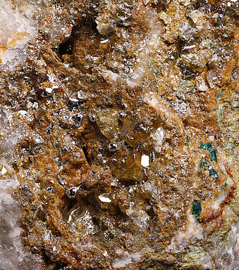 Eglestonite with Calomel, Rosasite and Mercury