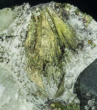 Millerite with Calcite and Pyrite