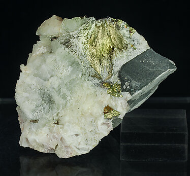 Millerite with Calcite and Pyrite