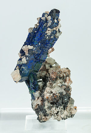 Azurite with Malachite and Cerussite. Rear