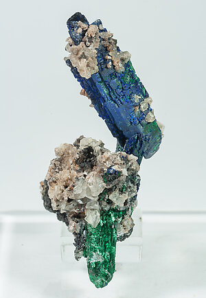 Azurite with Malachite and Cerussite