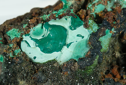 Malachite with Libethenite