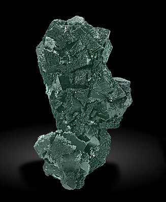 Kolwezite and Malachite after Co-rich Dolomite on Malachite and Chrysocolla after Baryte. Front / Photo: Joaquim Calln