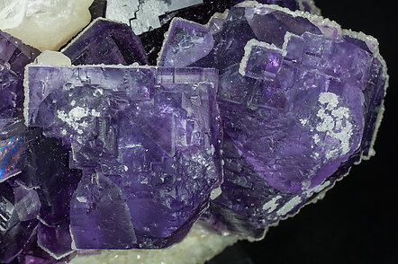 Fluorite with Calcite and Quartz. 