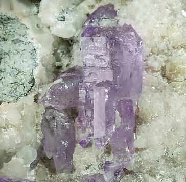 Quartz (variety amethyst) with Calcite. 