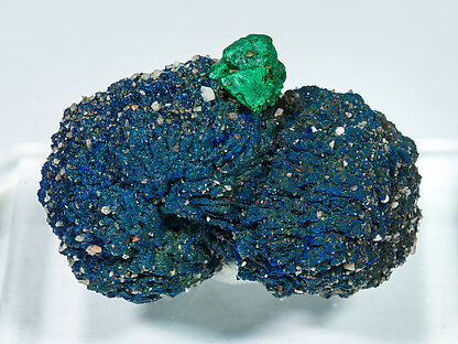 Malachite after Cuprite on Azurite with Baryte