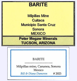 Barita con Dickita y Cuprita