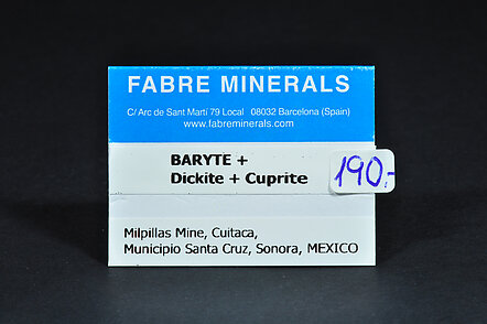 Barita con Dickita y Cuprita