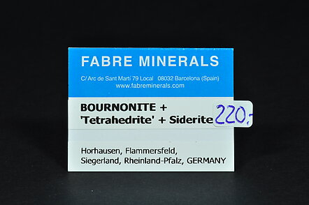Bournonite with Tetrahedrite (Subgroup) and Siderite