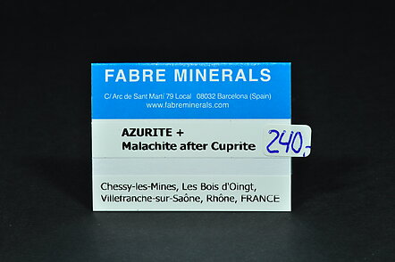 Azurita con Malaquita pseudo Cuprita y con Barita