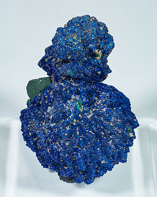 Azurite with Malachite after Cuprite and with Baryte