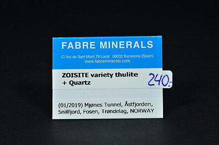 Zoisite (variety thulite) with Quartz