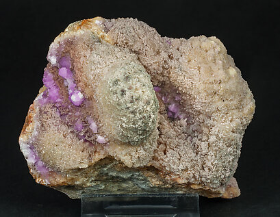 Talmessite with Calcite and Calcite (variety Co-bearing calcite)