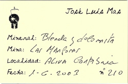 Sphalerite with Dolomite