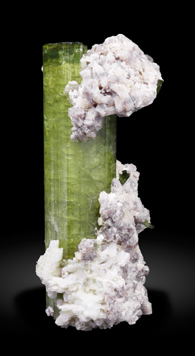 Elbaite with 'lepidolite' and Albite (variety cleavelandite). Rear / Foto: Joaquim Call�n