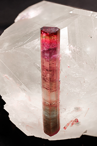 Elbaite (variety rubellite) with Quartz and Albite. Detail / Photo: Joaquim Call�n