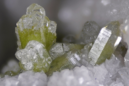 Mimetite with Mimetite with inclusions of Arsendescloizite. Detail Mimetite with inclusions / Photo: Dr. C�sar Menor-Salv�n