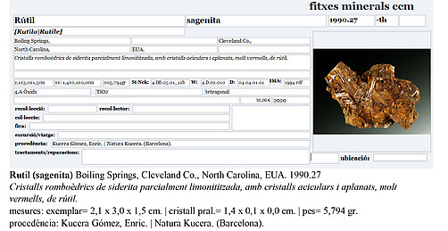 Rutile (variety sagenite), Siderite