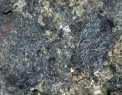 Pyrite, Jamesonite, Sphalerite. 