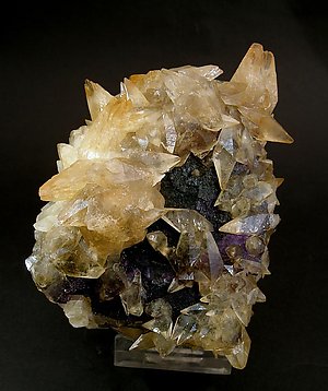 Fluorite with Calcite. Front