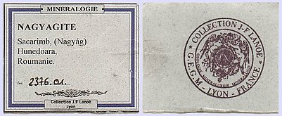 Nagy�gite on Rhodochrosite