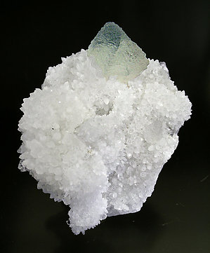 Octahedral Fluorite on Quartz. 
