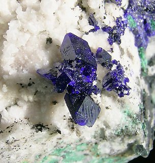 Azurite with Quartz. 