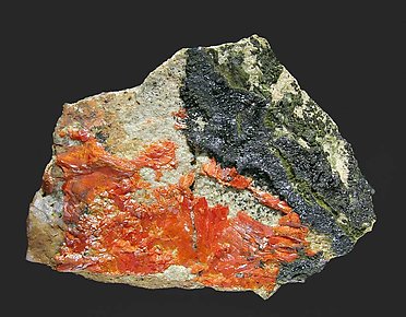 Crocoite with Vauquelinite. 