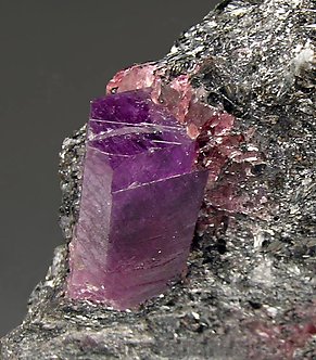 Corundum (variety ruby) with Pyrope (variety rhodolite) and Muscovite. Top