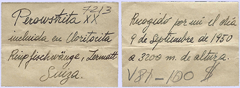 Perovskita en esquisto cloritoide. 