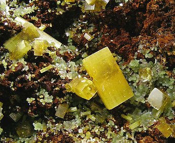 Wulfenite with Mimetite. 
