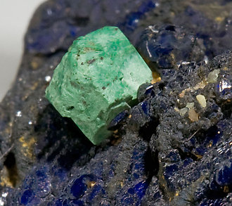 Azurite with Malachite after Cuprite. 