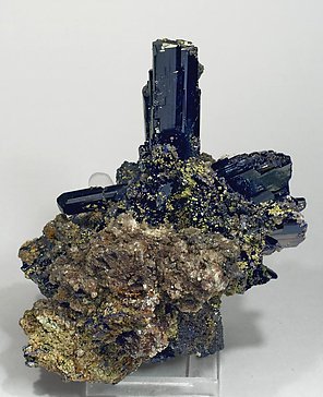 Azurite with Cerussite. Front