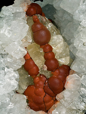 Fluorite with Quartz and Calcite. 