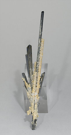 Stibnite with Calcite. Rear