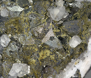 Tetrahedrite with Chalcopyrite and Quartz. 