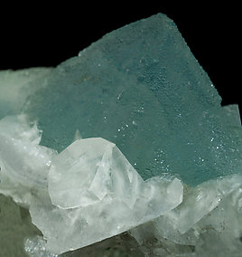 Octahedral Fluorite with Calcite. 