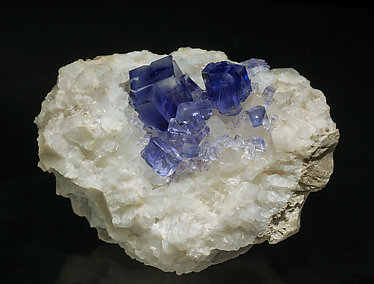 Fluorite on Quartz. Side