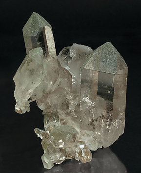 Smoky Quartz with Chlorite and Feldspar. Side